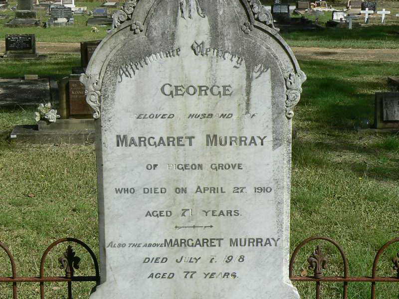 Photo of headstones/Margaret Murray d1918 hdstn Redbank cem NSW